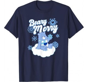 Care Bears Christmas Grumpy Bear Beary Merry Snowflake T-Shirt
